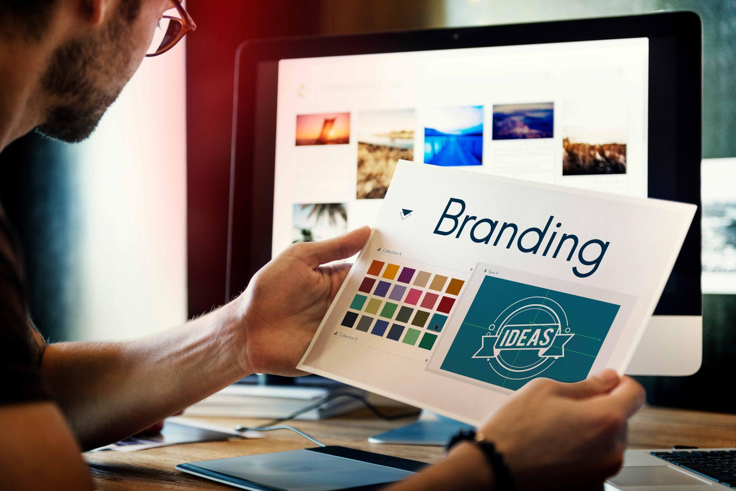 Branding-Ideen entwerfen Identitätsmarketing-Konzept