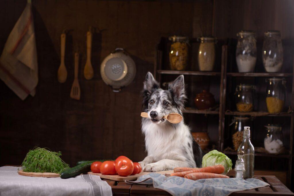 Ein Hund in der Küche