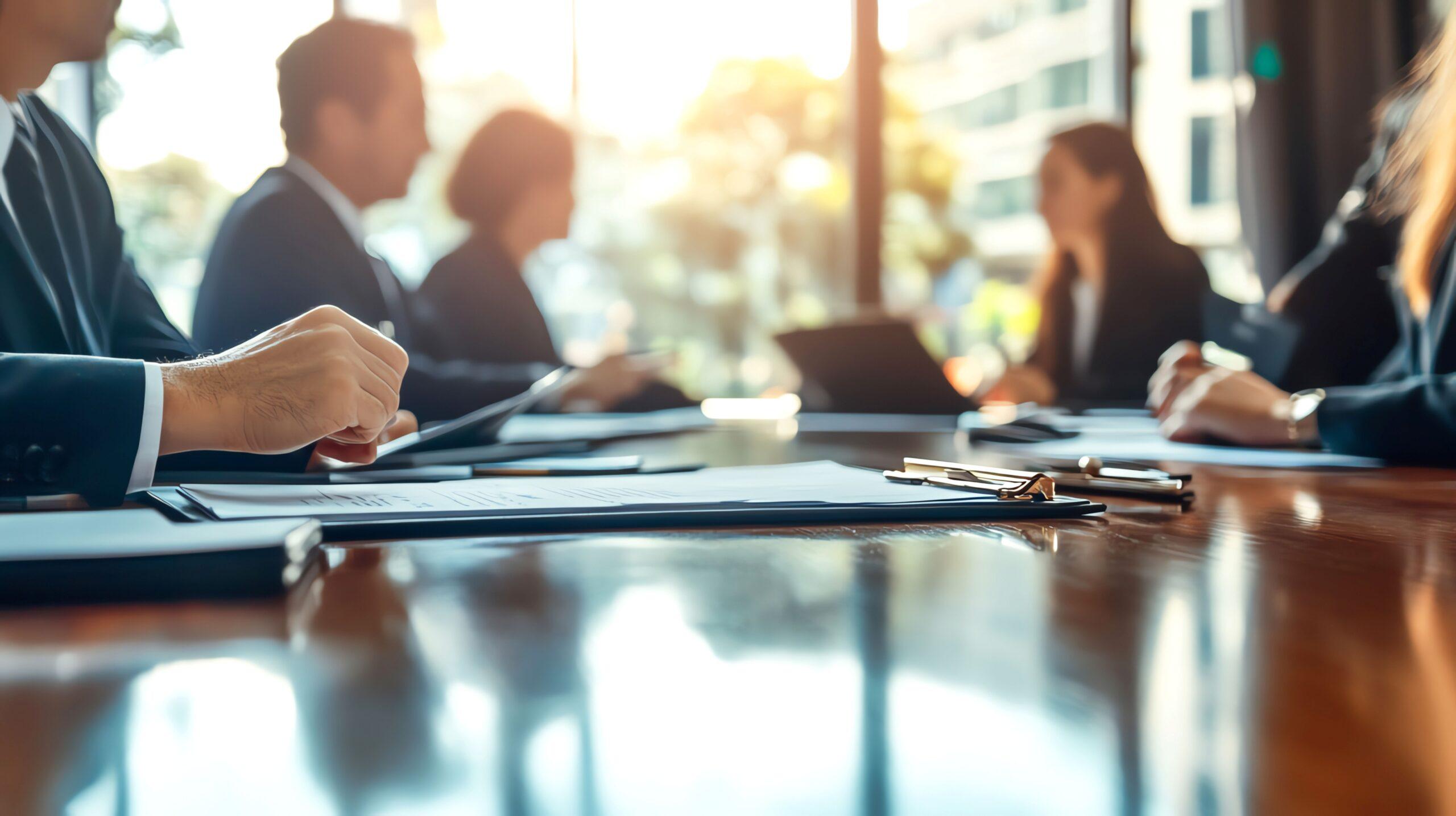 Business-Meeting im Konferenzraum: Unternehmenskultur und Schulungskonzepte im Gespräch